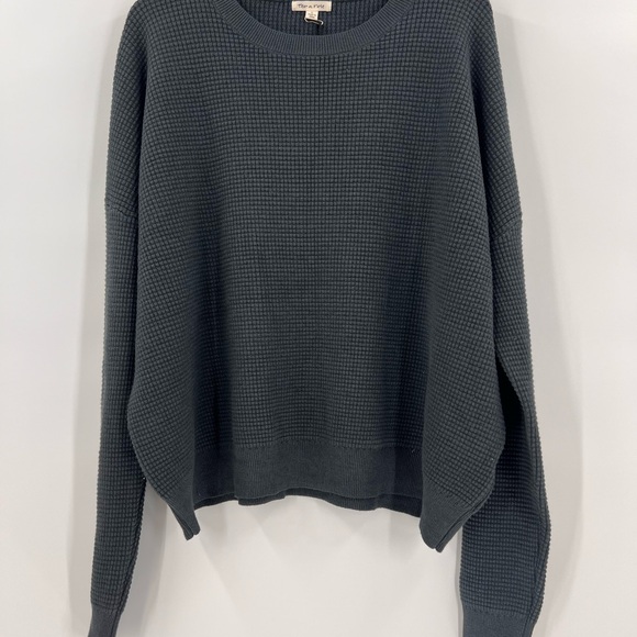 Tea n rose WAFFLE TEXTURED SWEATER IN BLACK new size large - Picture 6 of 11